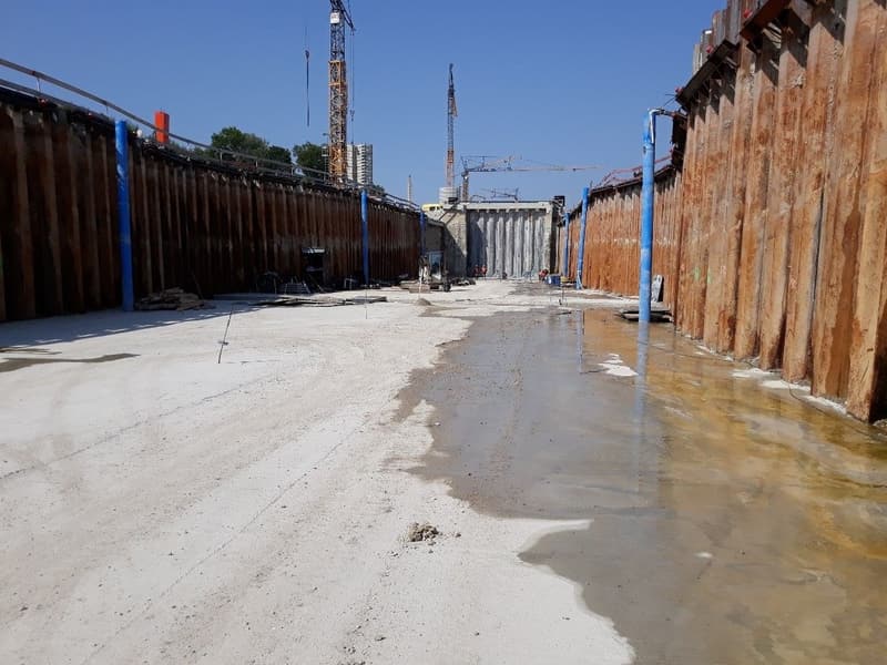 S-Bahn-Tunnel Erdinger Ringschluss am Flughafen München: Spundwandverbau im Rampenbereich