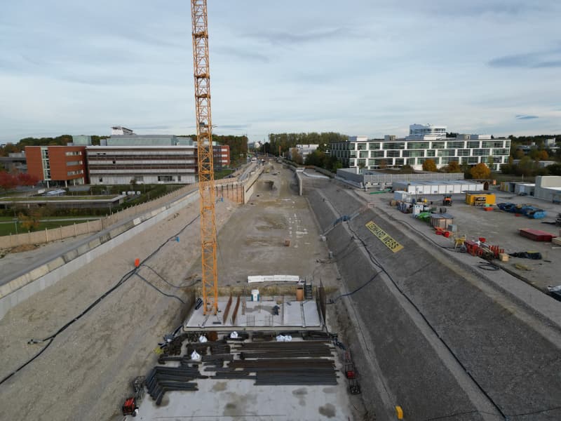 U-Bahn-Verlängerung U6 nach Martinsried: Bahnhofsbaugrube